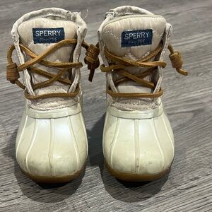 Sperry Kids' Tan and Cream Saltwater Boots